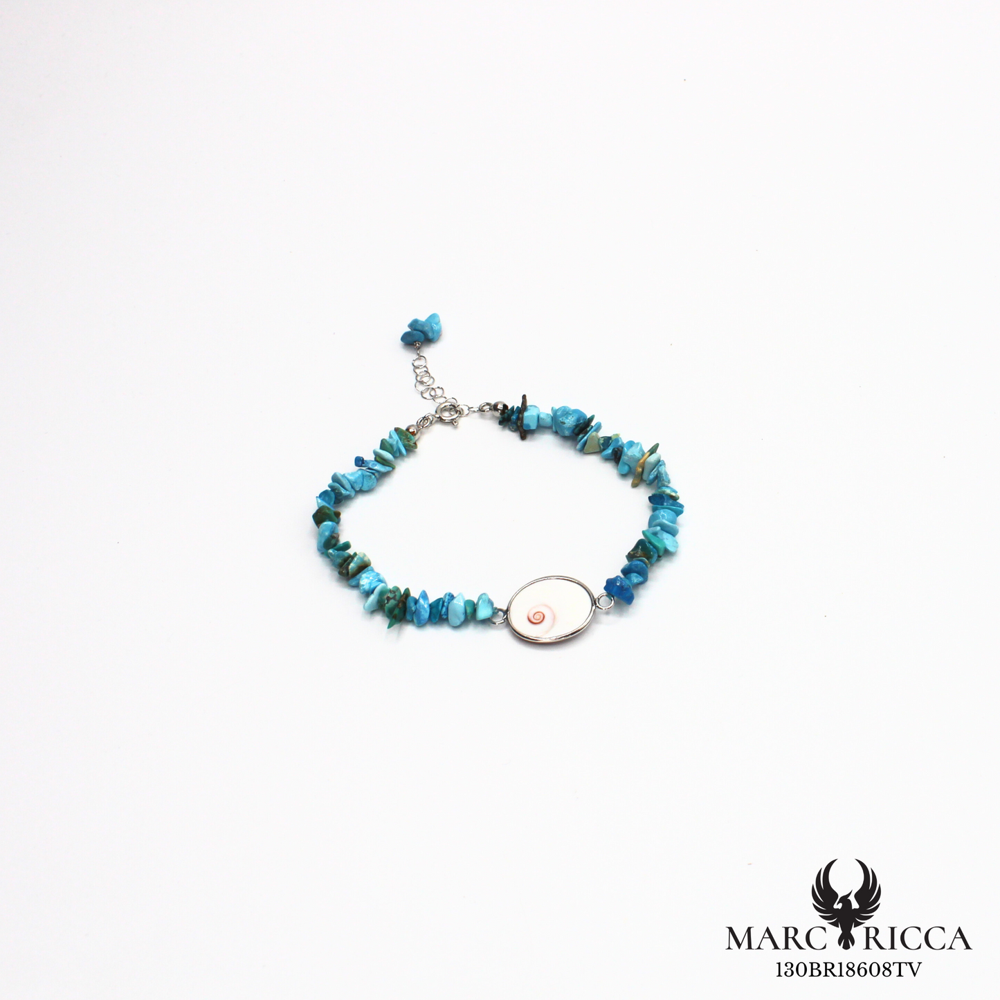 Bracelet Turquoise, argent et œil de Sainte Lucie