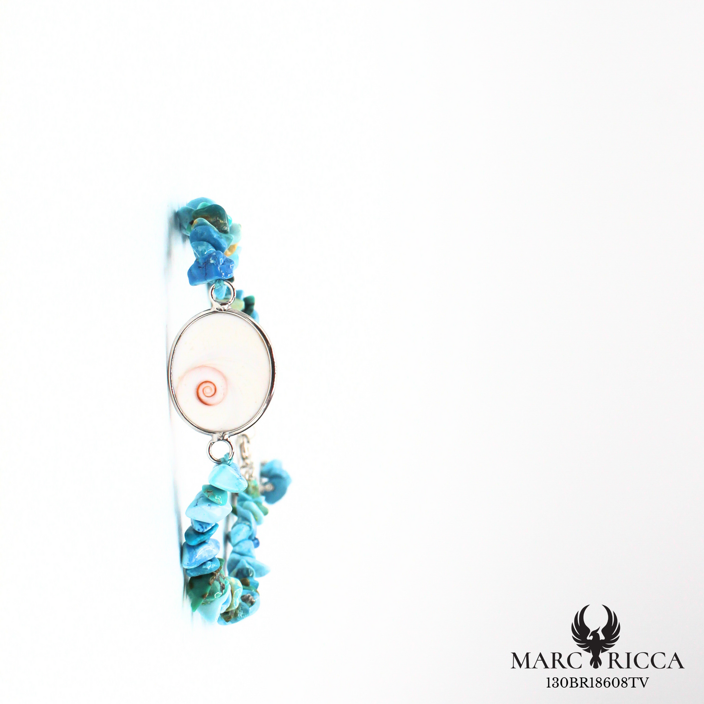 Bracelet Turquoise, argent et œil de Sainte Lucie