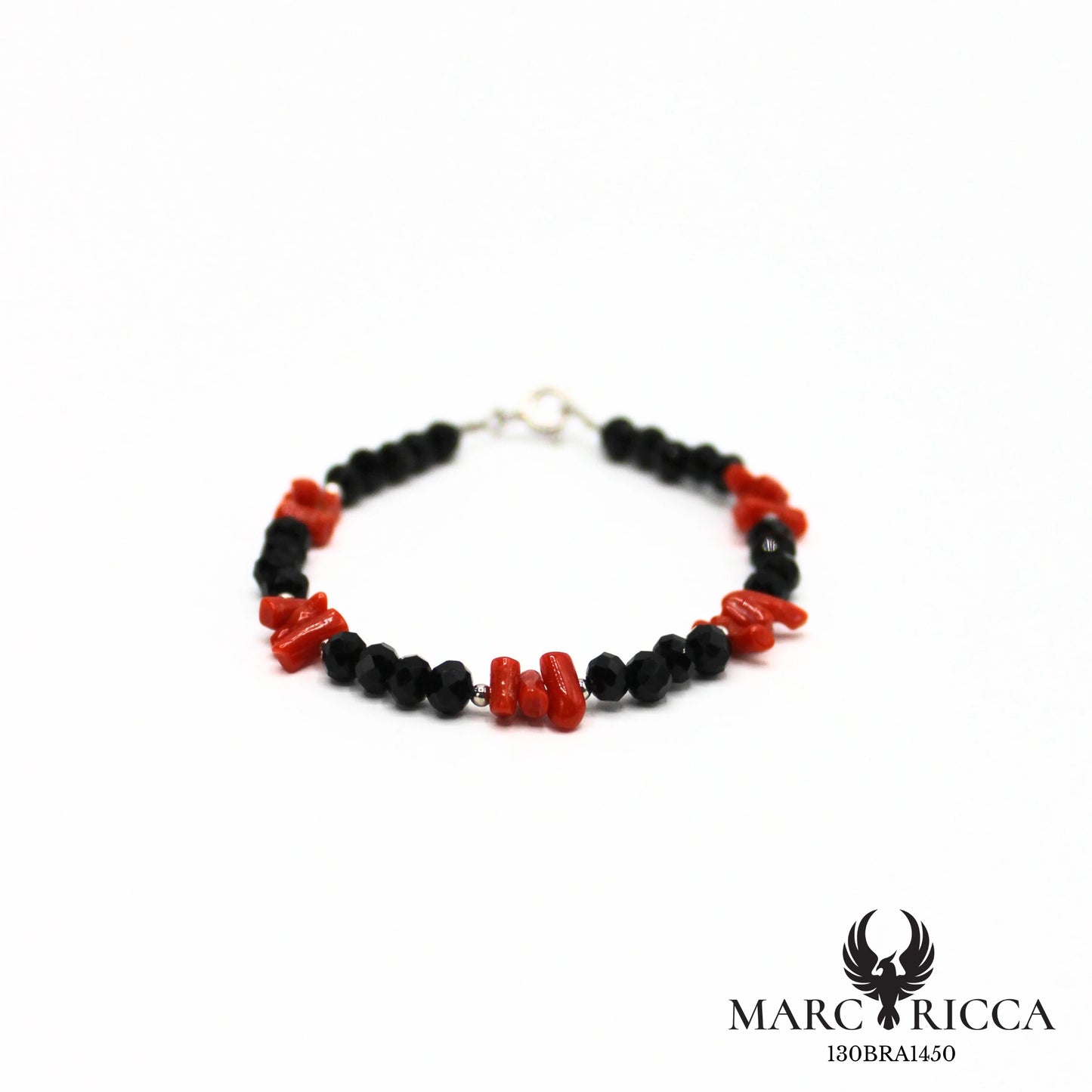 Bracelet cristal noir et corail cupolino