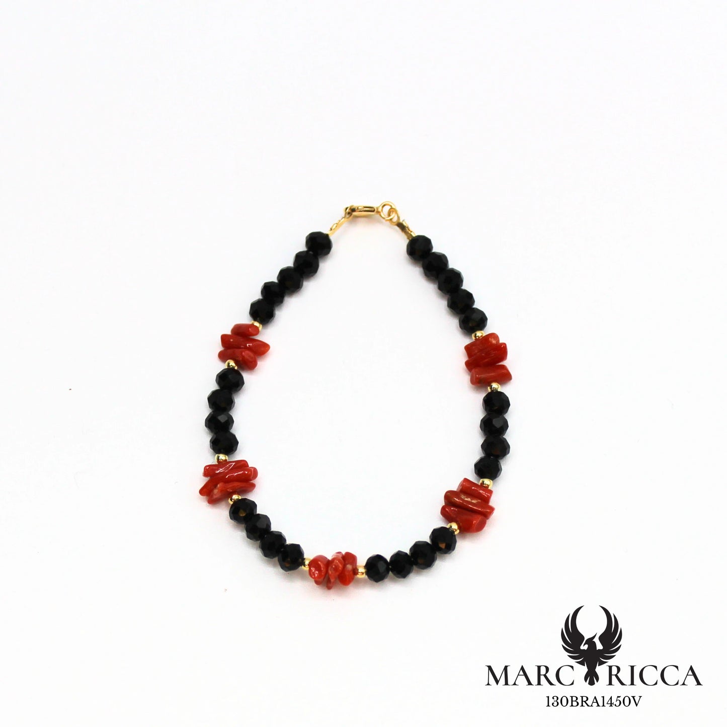 Bracelet cristal noir et corail cupolino