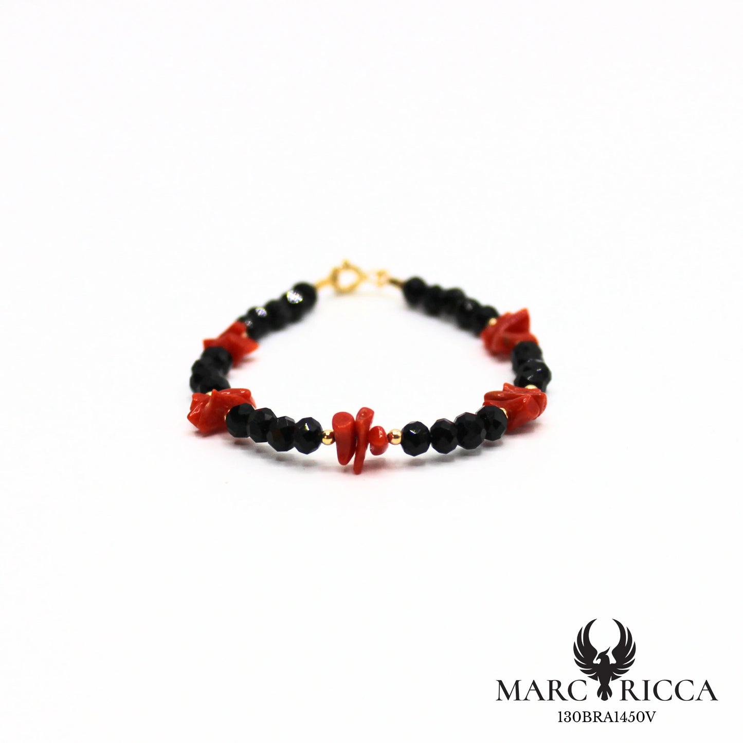 Bracelet cristal noir et corail cupolino