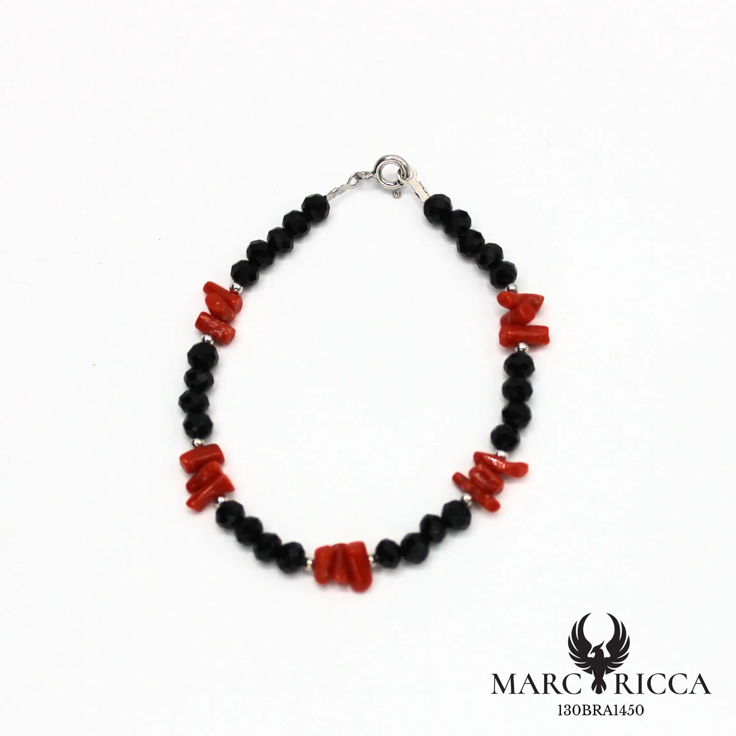 Bracelet cristal noir et corail cupolino