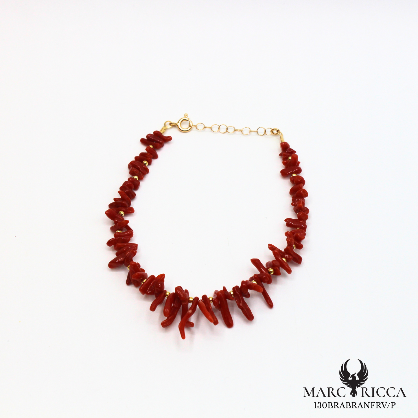 Bracelet corail Branche et perles en vermeil