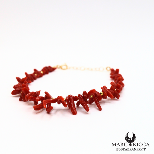 Bracelet corail Branche et perles en vermeil