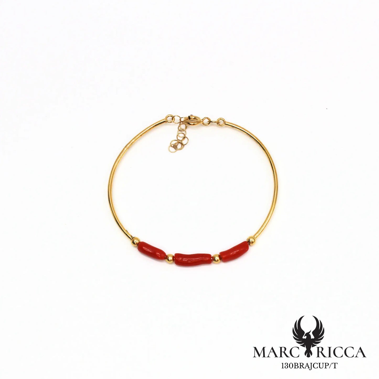 Bracelet jonc avec tubes de corail