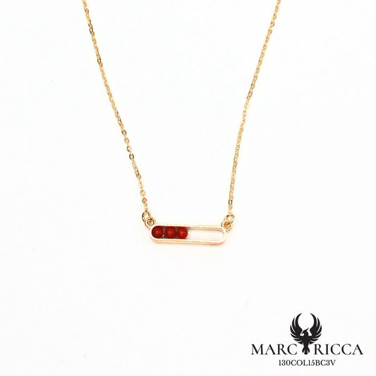 Collier en vermeil avec 3 perles de corail