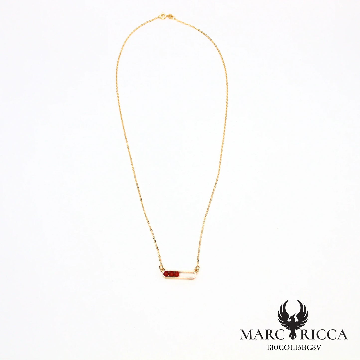 Collier en vermeil avec 3 perles de corail