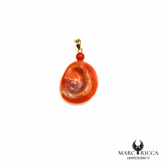 Pendentif œil de Sainte Lucie et perle de corail