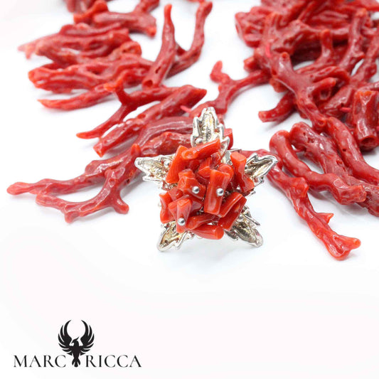 Bague Argent Corail Cupolino Etoile