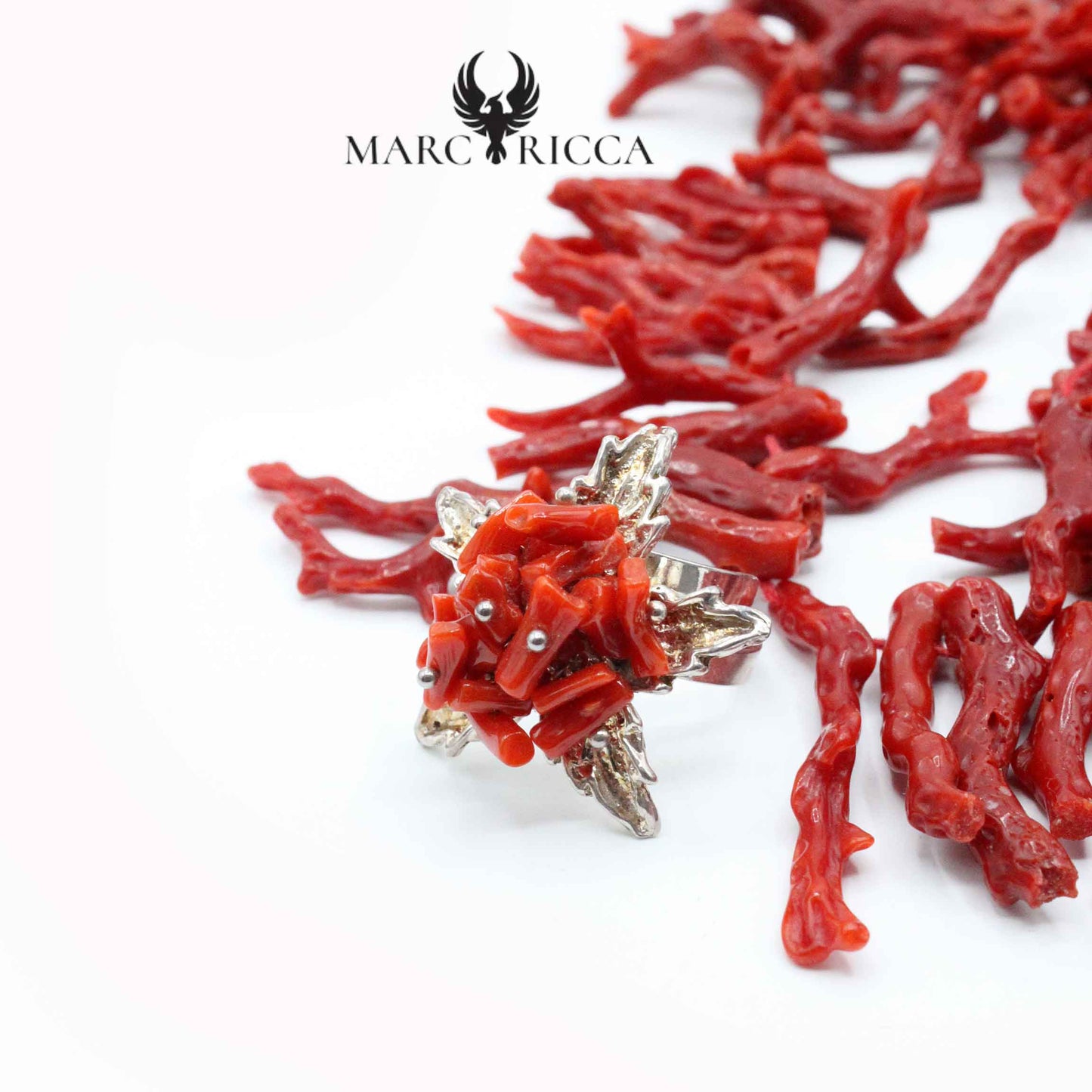 Bague Argent Corail Cupolino Etoile