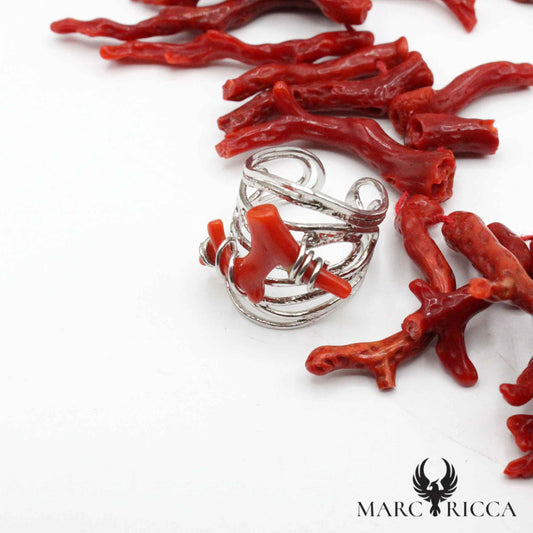 Bague Argent Corail Branche