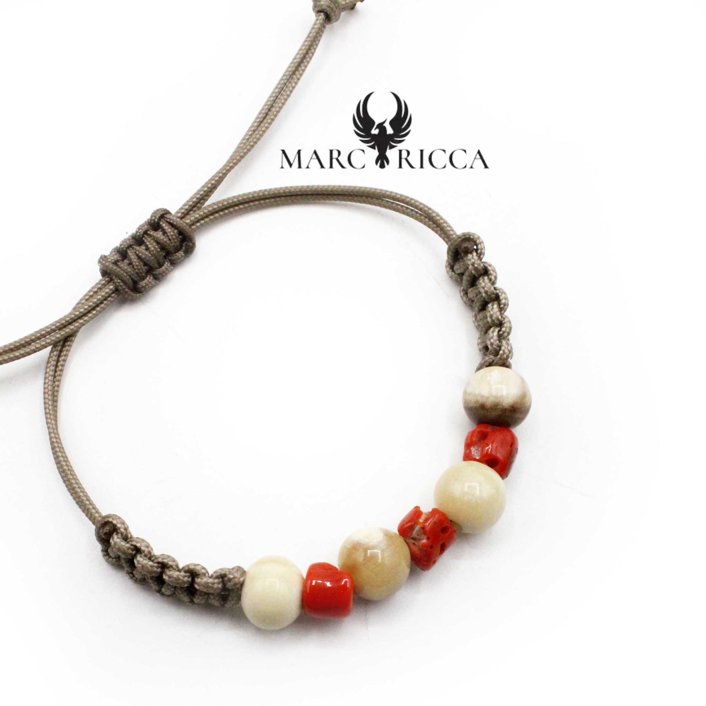 Bracelet Cordon Corne de Bovin & Corail