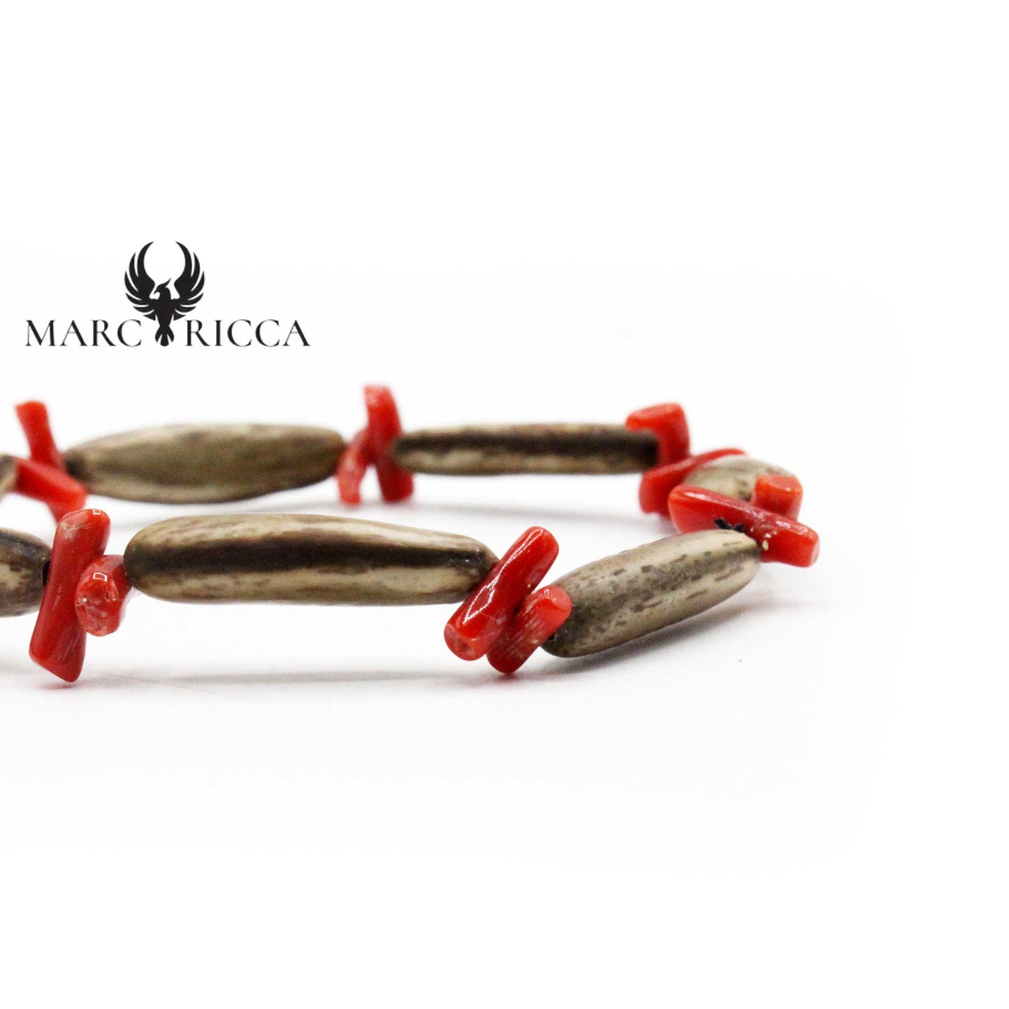 Bracelet Elastique Graines Flamboyant & Corail