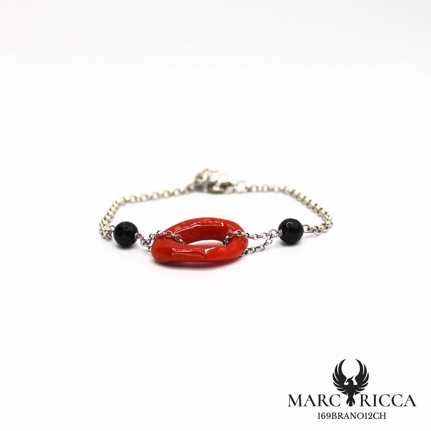 Bracelet Argent Anneau de Corail Rouge