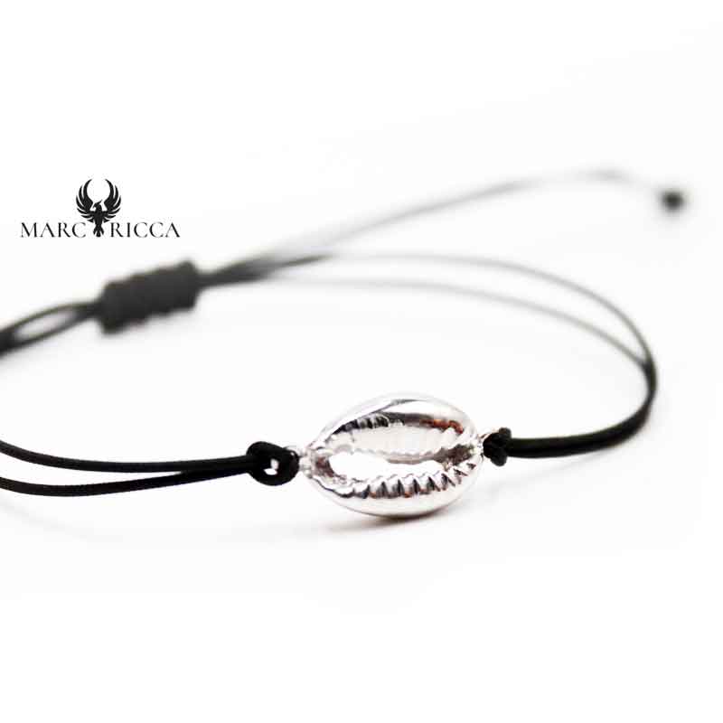 Bracelet Argent Cordon Coquillage