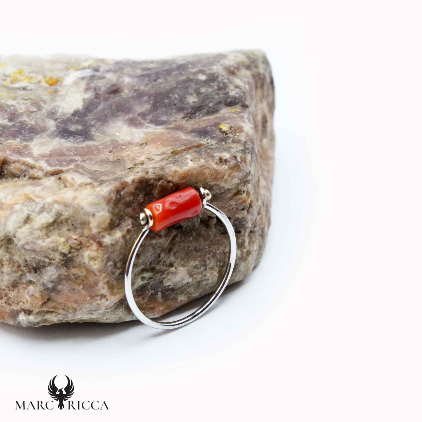 Bague Or Blanc Corail Tube