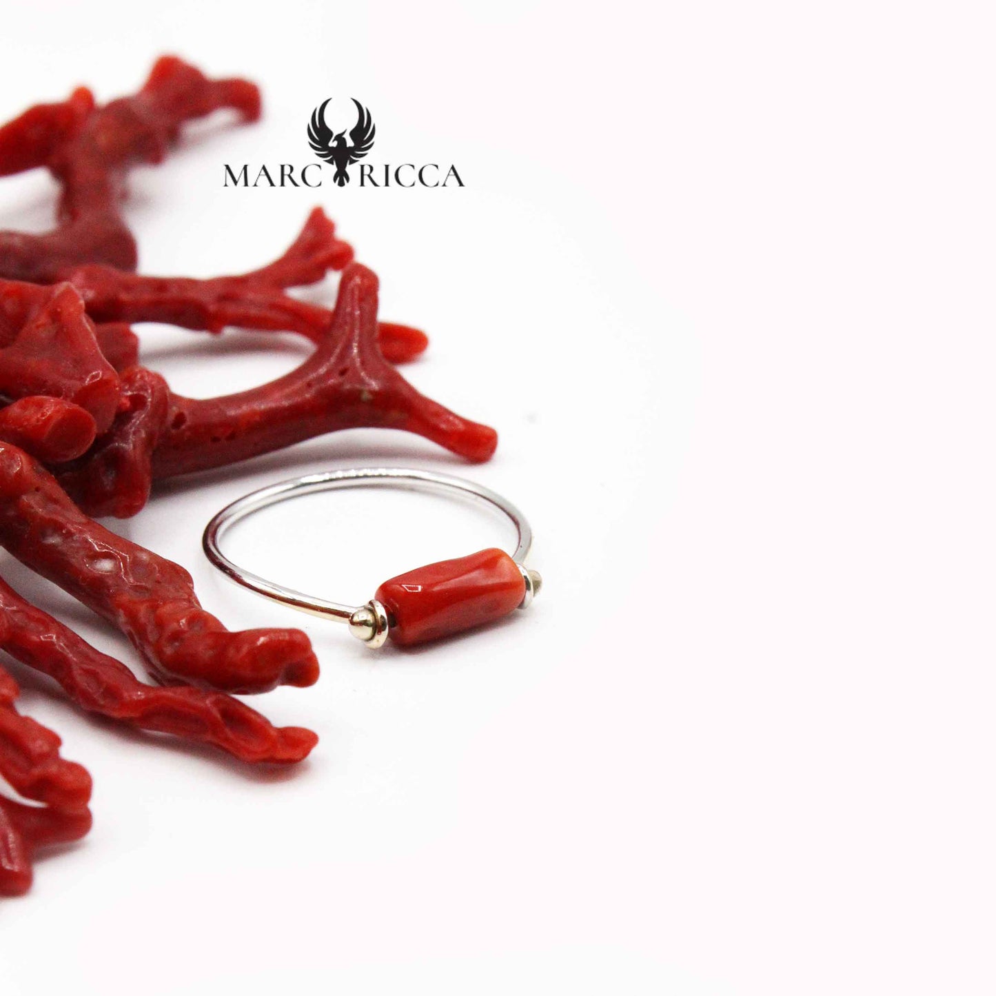 Bague Or Blanc Corail Tube
