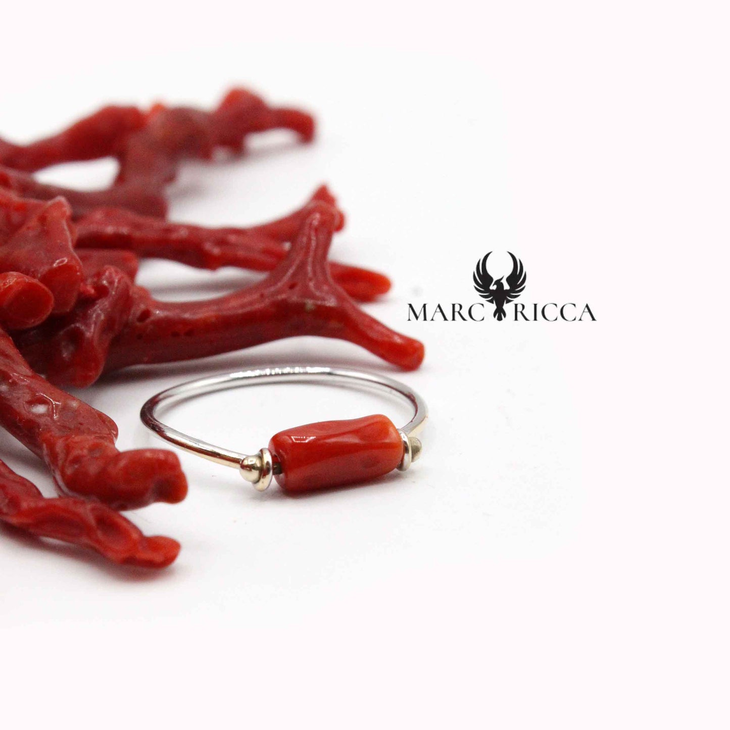 Bague Or Blanc Corail Tube