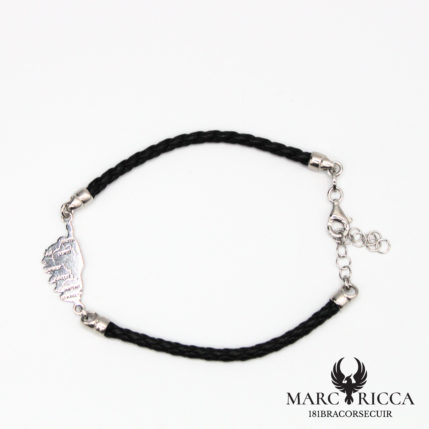 Bracelet Argent Corse Cuir et Argent