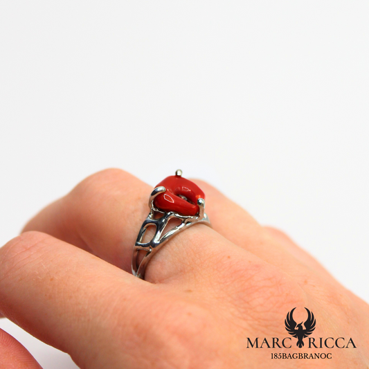 Bague Argent Corail Anneau