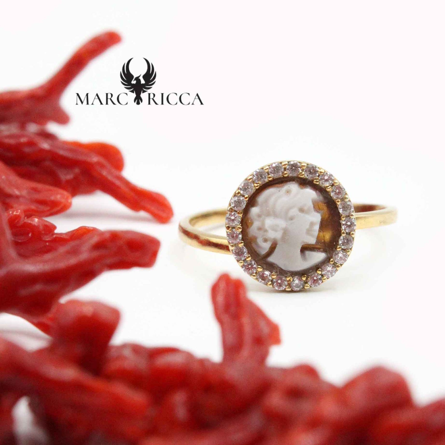 Bague Vermeil Camée & Zirconium