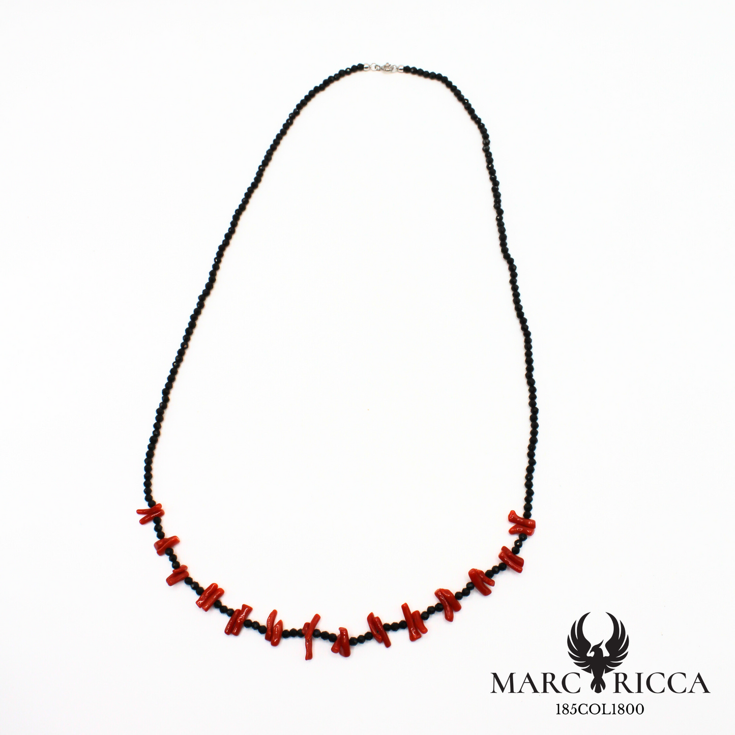 Collier en cristal noir et corail cupolino