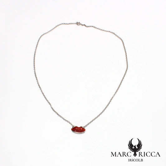 Collier chaîne avec bouche en corail