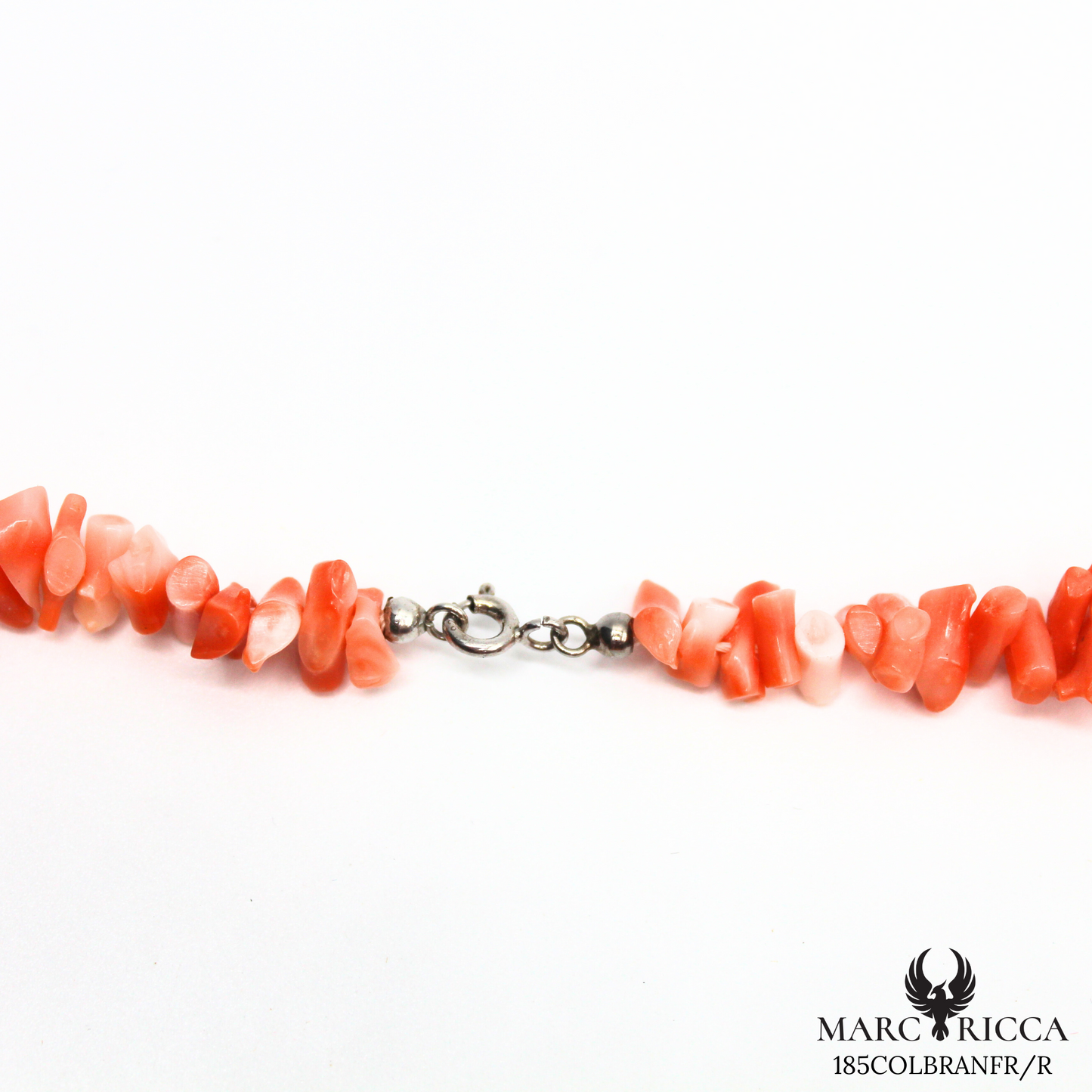 Collier argent corail rose branche