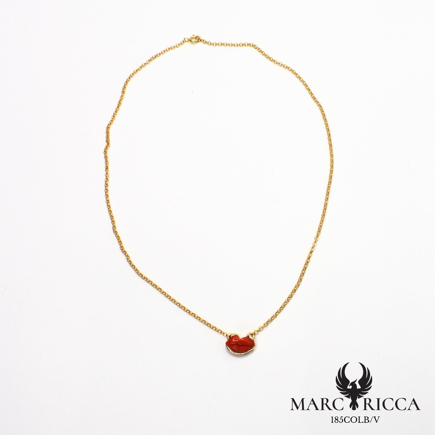 Collier chaîne avec bouche en corail