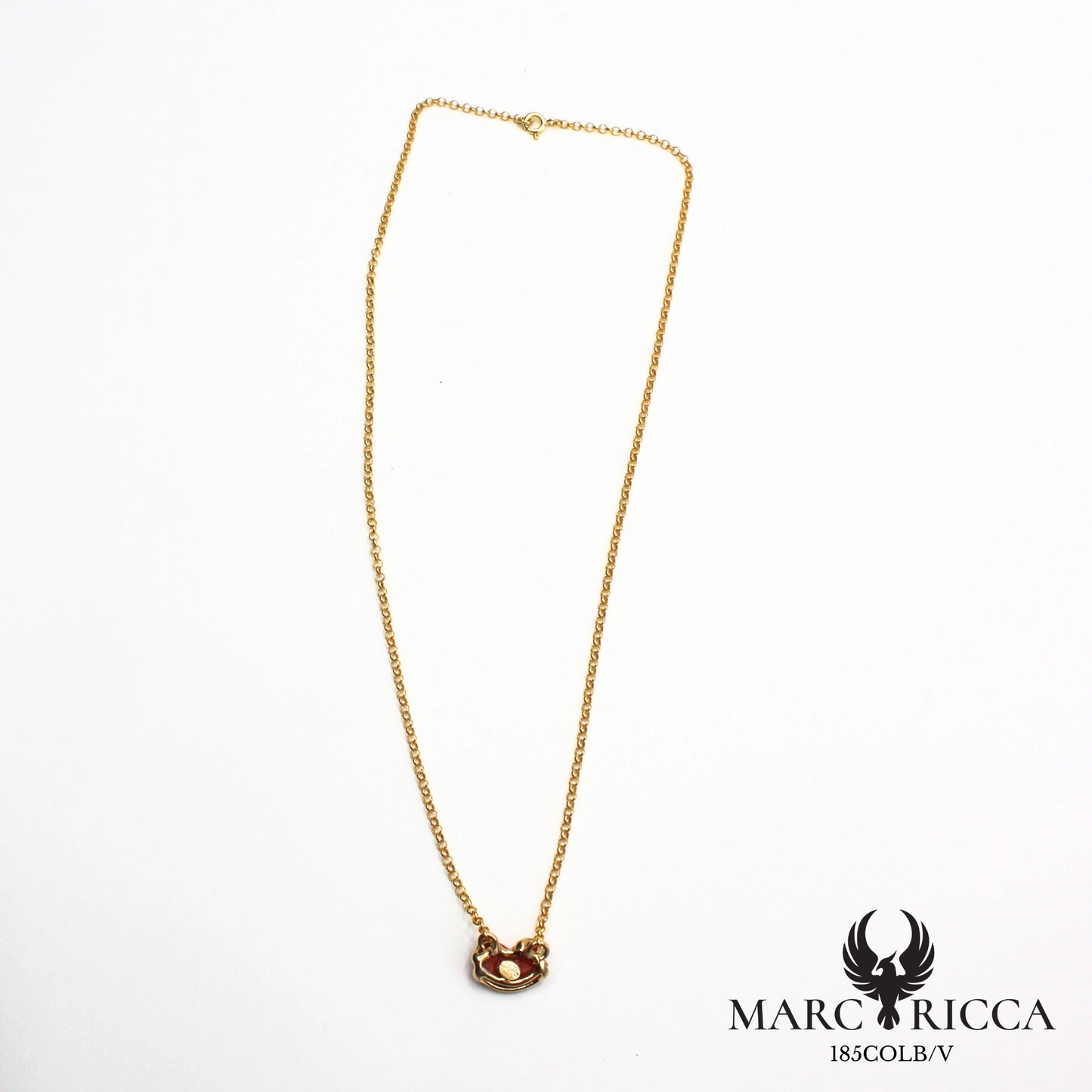 Collier chaîne avec bouche en corail