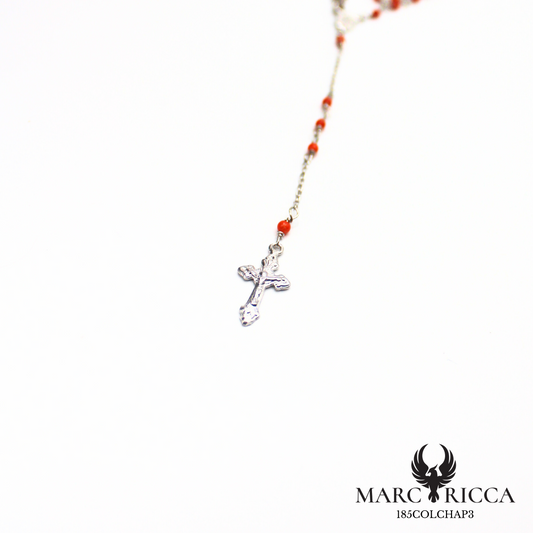 Chapelet en argent ou vermeil avec perles de corail