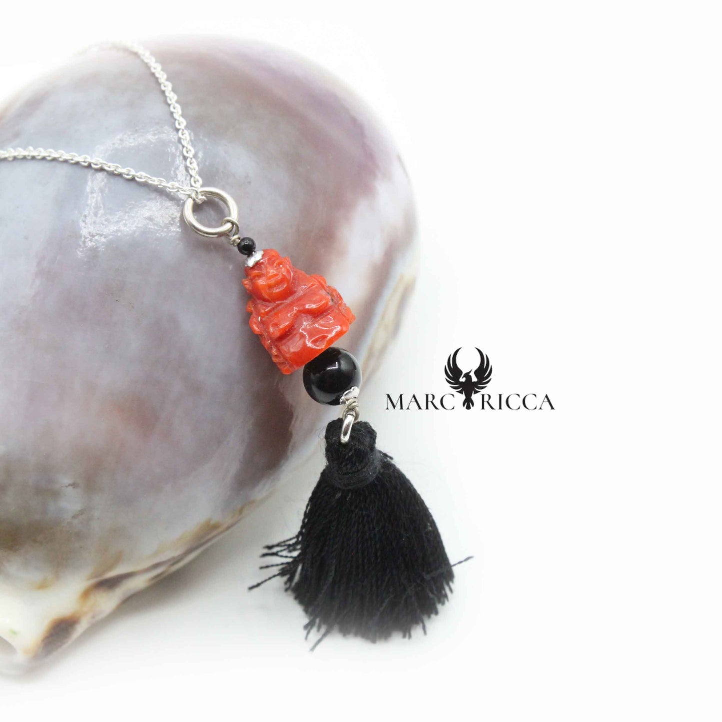 Pendentif Argent Bouddha en Corail