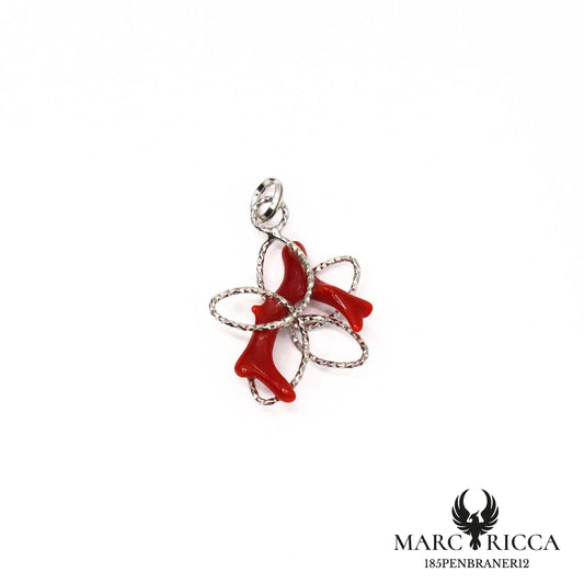 Pendentif Argent Corail étoile Vermeil