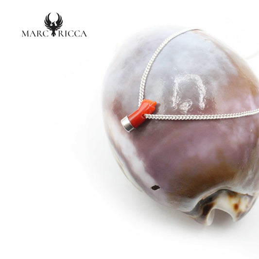Collier Argent Corail Rouge