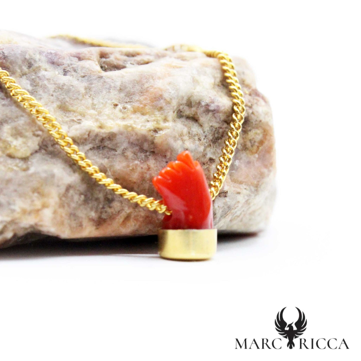 Collier Marc-Ricca Corail Rouge Vermeil ou Argent