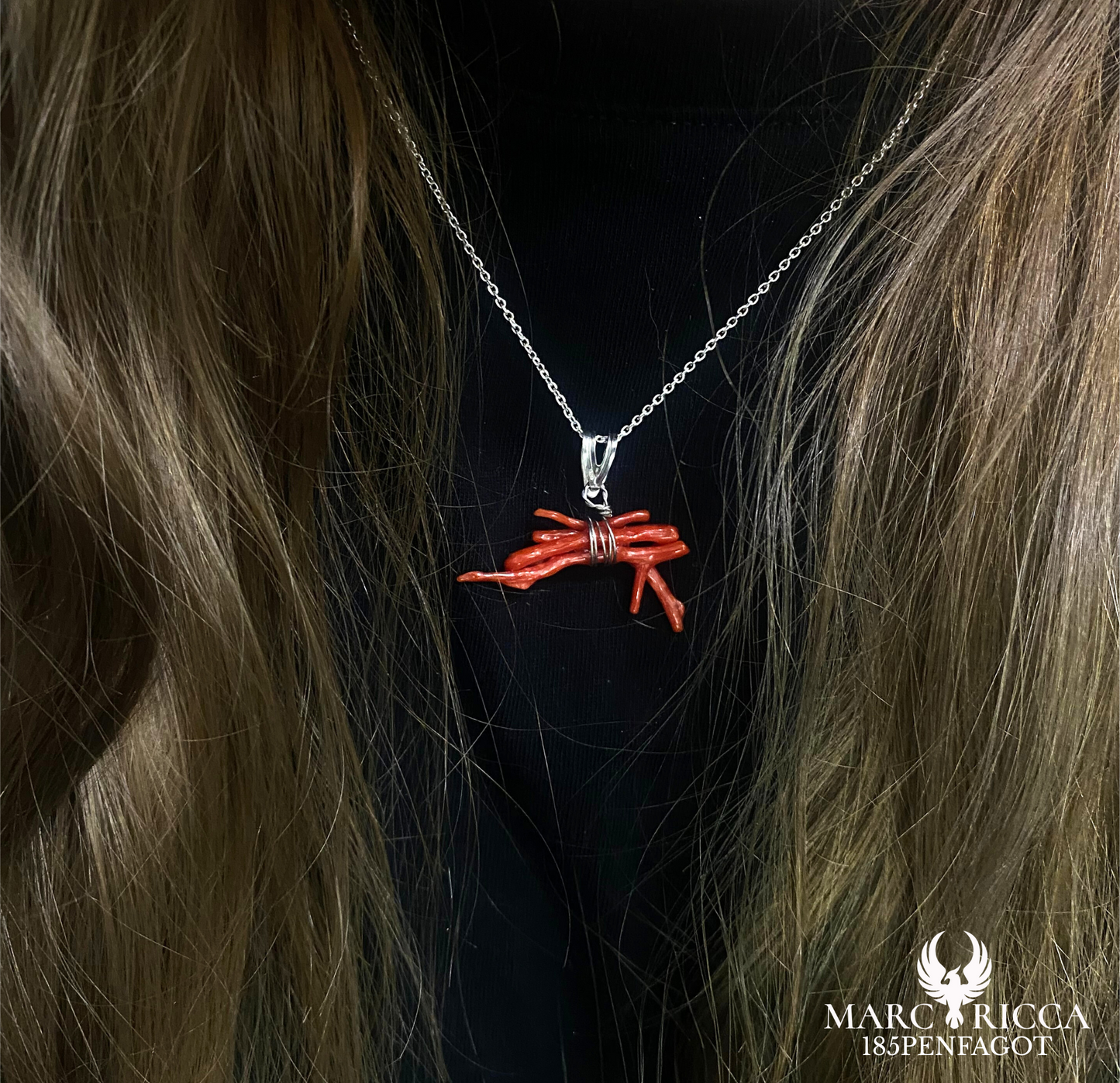 Pendentif Argent Fagot de corail