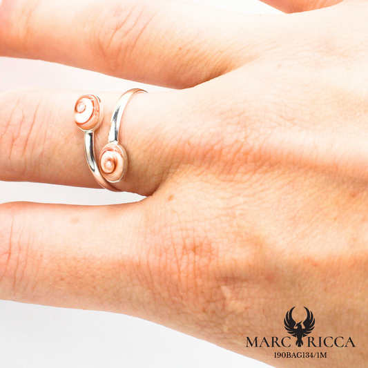 Bague réglable avec yeux de Sainte Lucie en vermeil ou argent