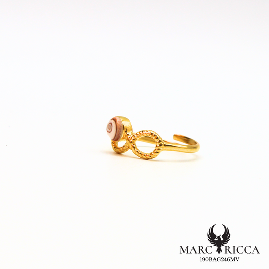 Bague infini avec Oeil de Sainte Lucie en argent ou vermeil