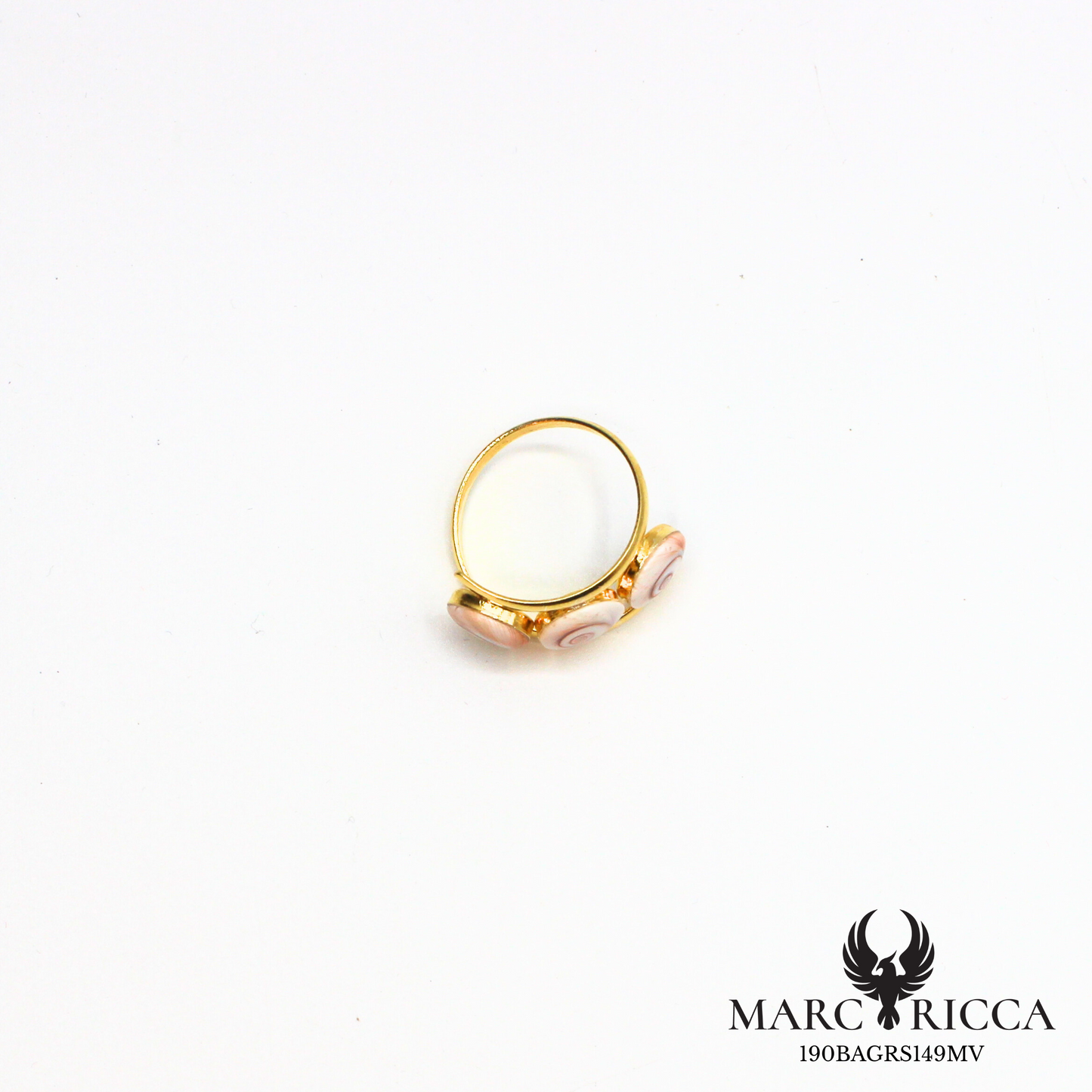 Bague en vermeil ou argent avec trois yeux de Sainte Lucie
