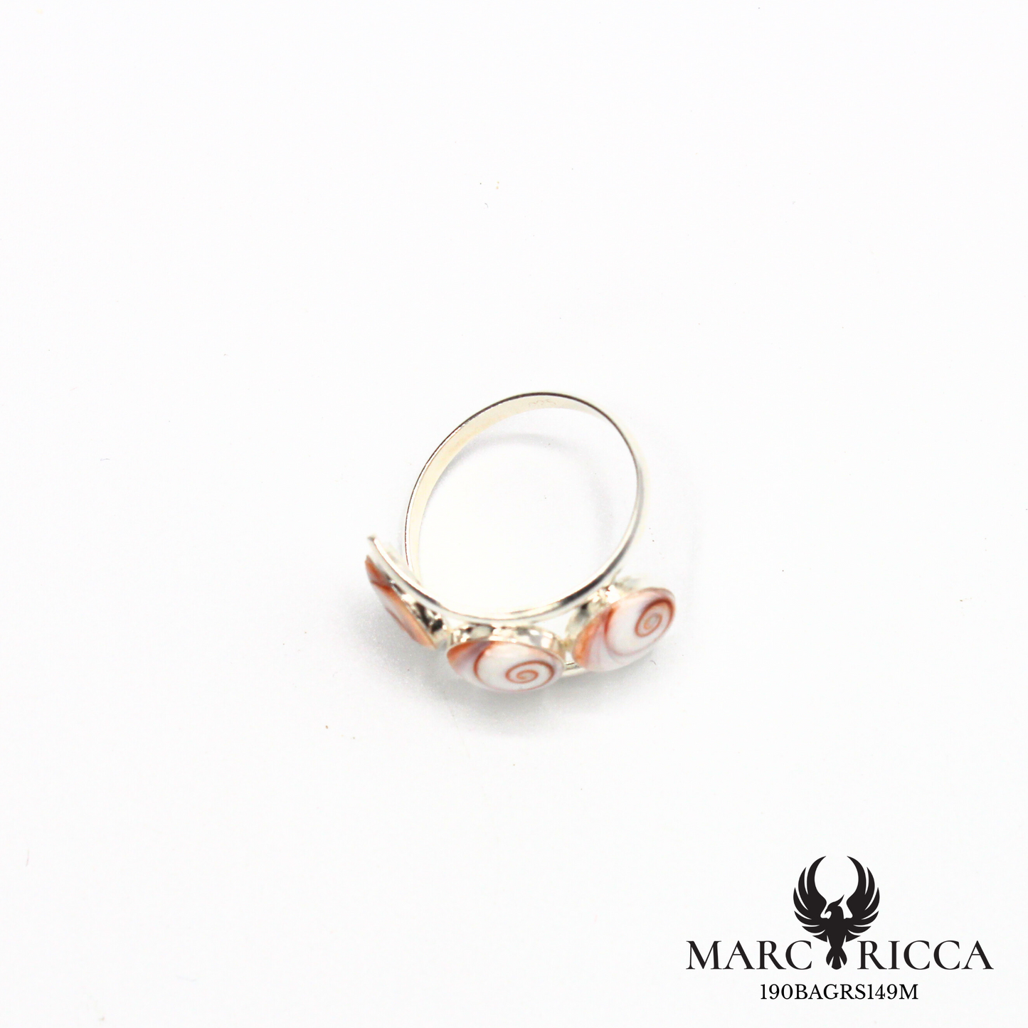 Bague en vermeil ou argent avec trois yeux de Sainte Lucie