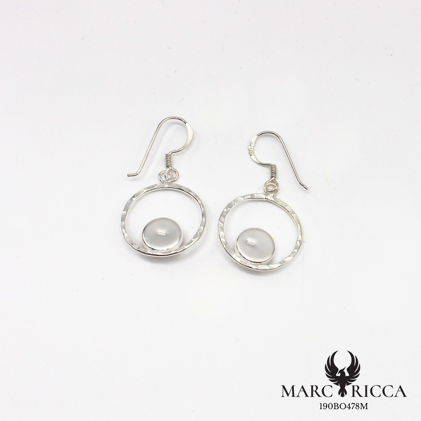 Boucles d'oreilles œil de Sainte Lucie avec rond en argent ou vermeil
