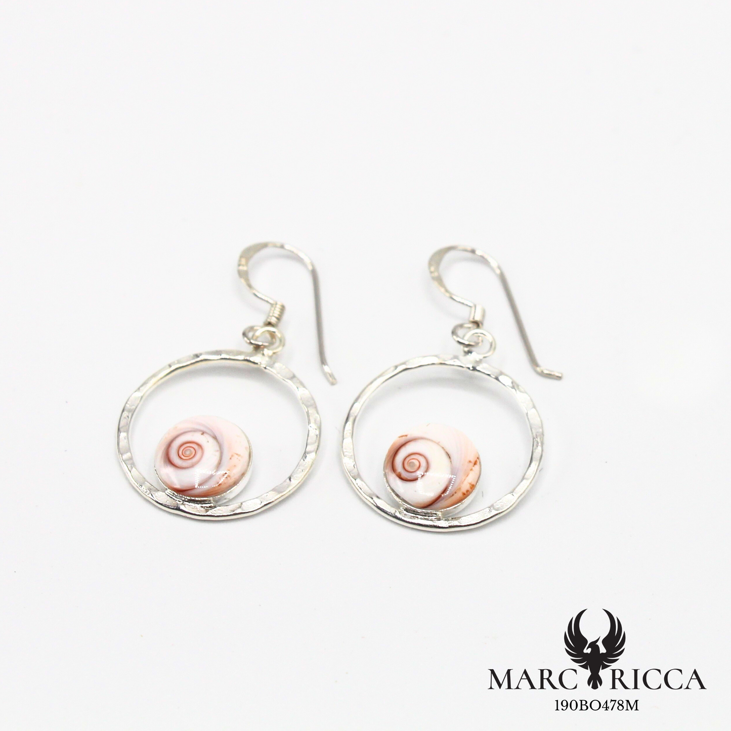 Boucles d'oreilles œil de Sainte Lucie avec rond en argent ou vermeil