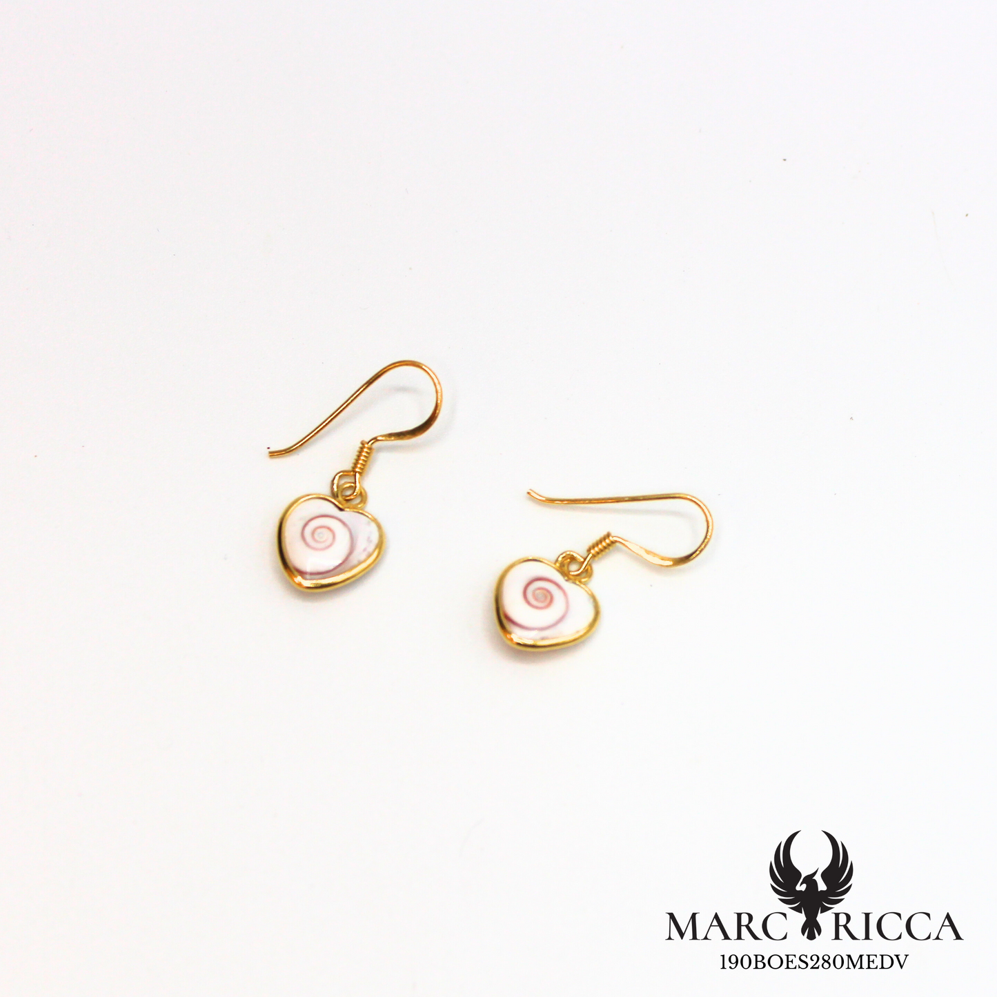 Boucles d'oreilles cœur avec œil de Sainte Lucie en argent ou vermeil