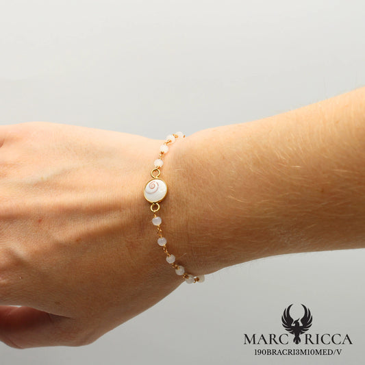 Bracelet Œil de Sainte Lucie et Cristal en vermeil