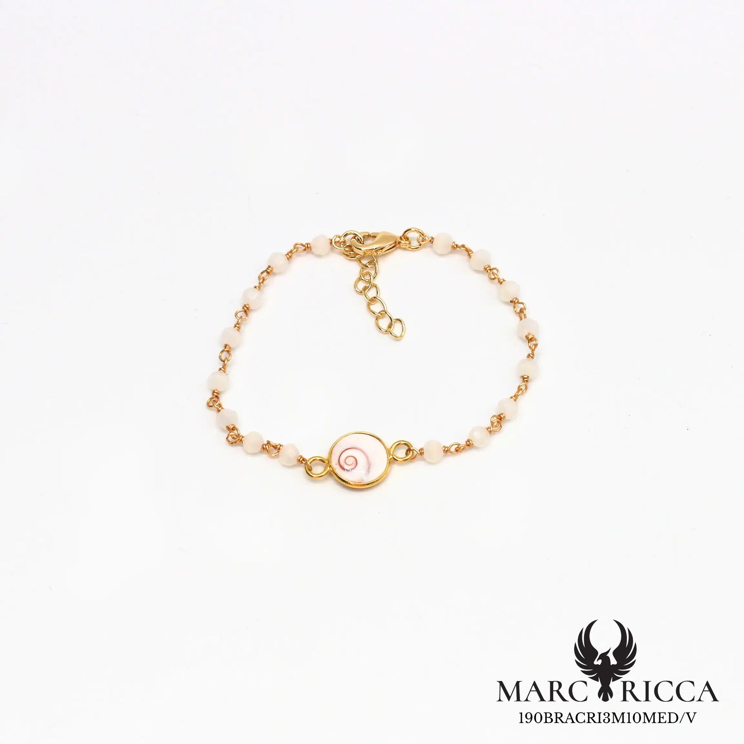 Bracelet Œil de Sainte Lucie et Cristal en vermeil