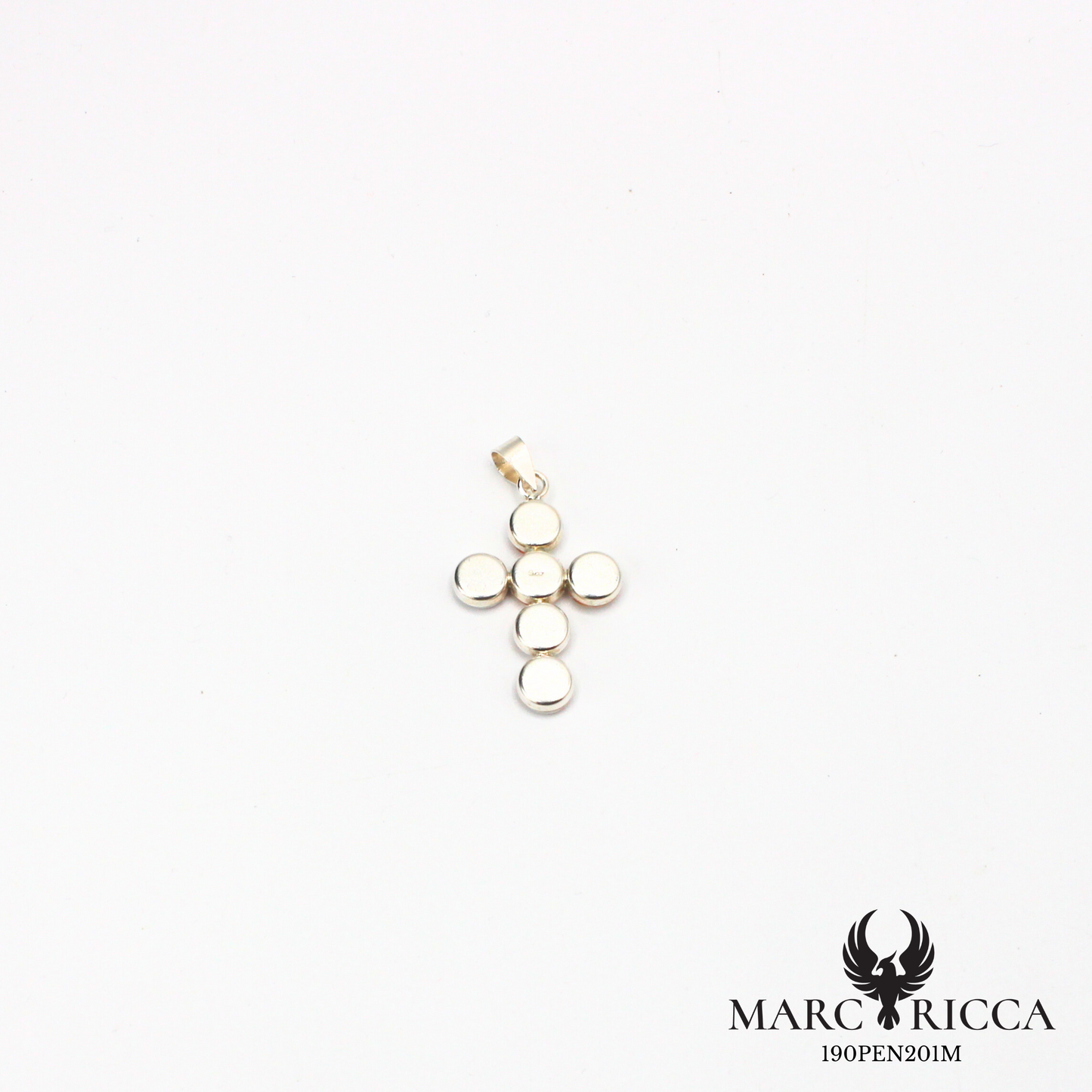Pendentif croix en vermeil ou argent avec 6 yeux de Sainte Lucie