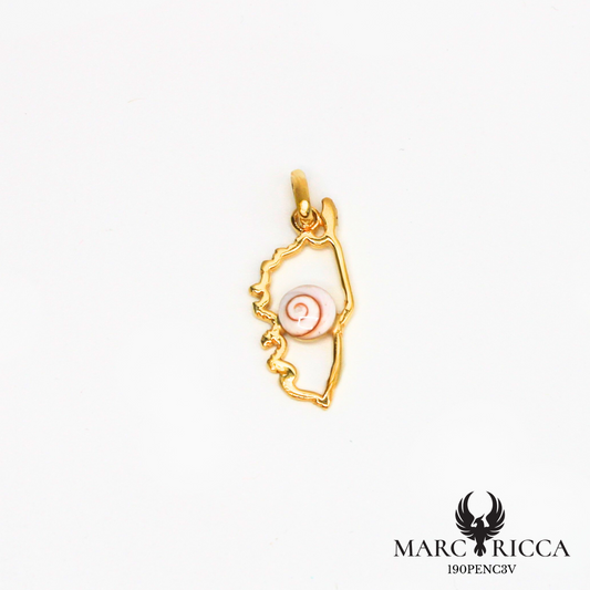 Pendentif corse en argent avec Œil de Sainte Lucie