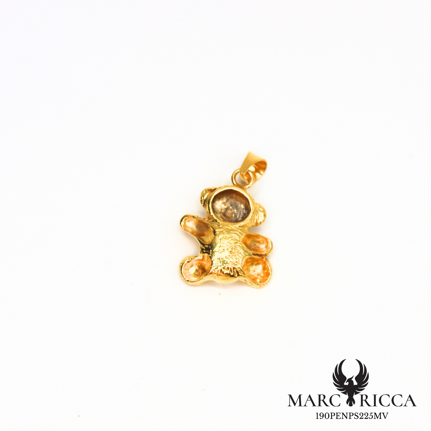 Pendentif ourson avec œil de Sainte-Lucie en argent ou vermeil