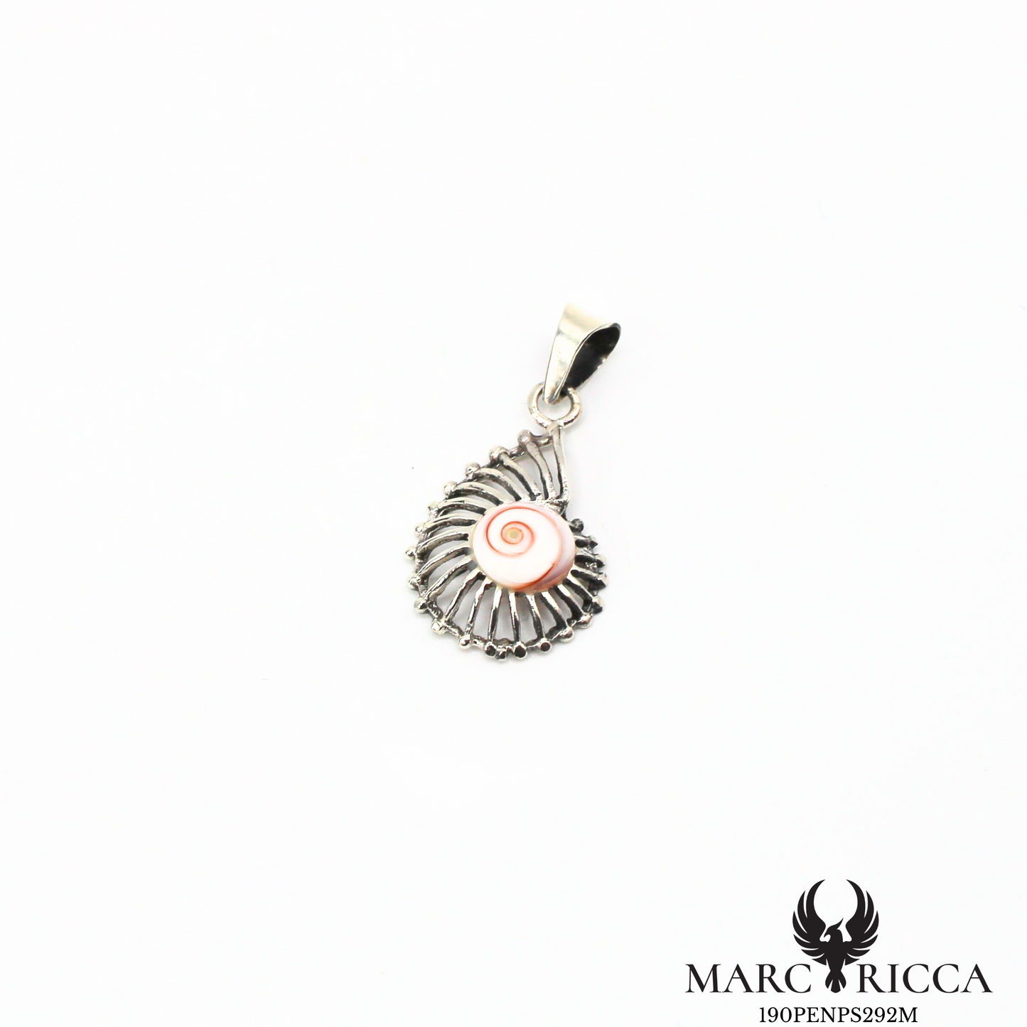 Pendentif coquillage œil de Sainte Lucie en argent ou vermeil
