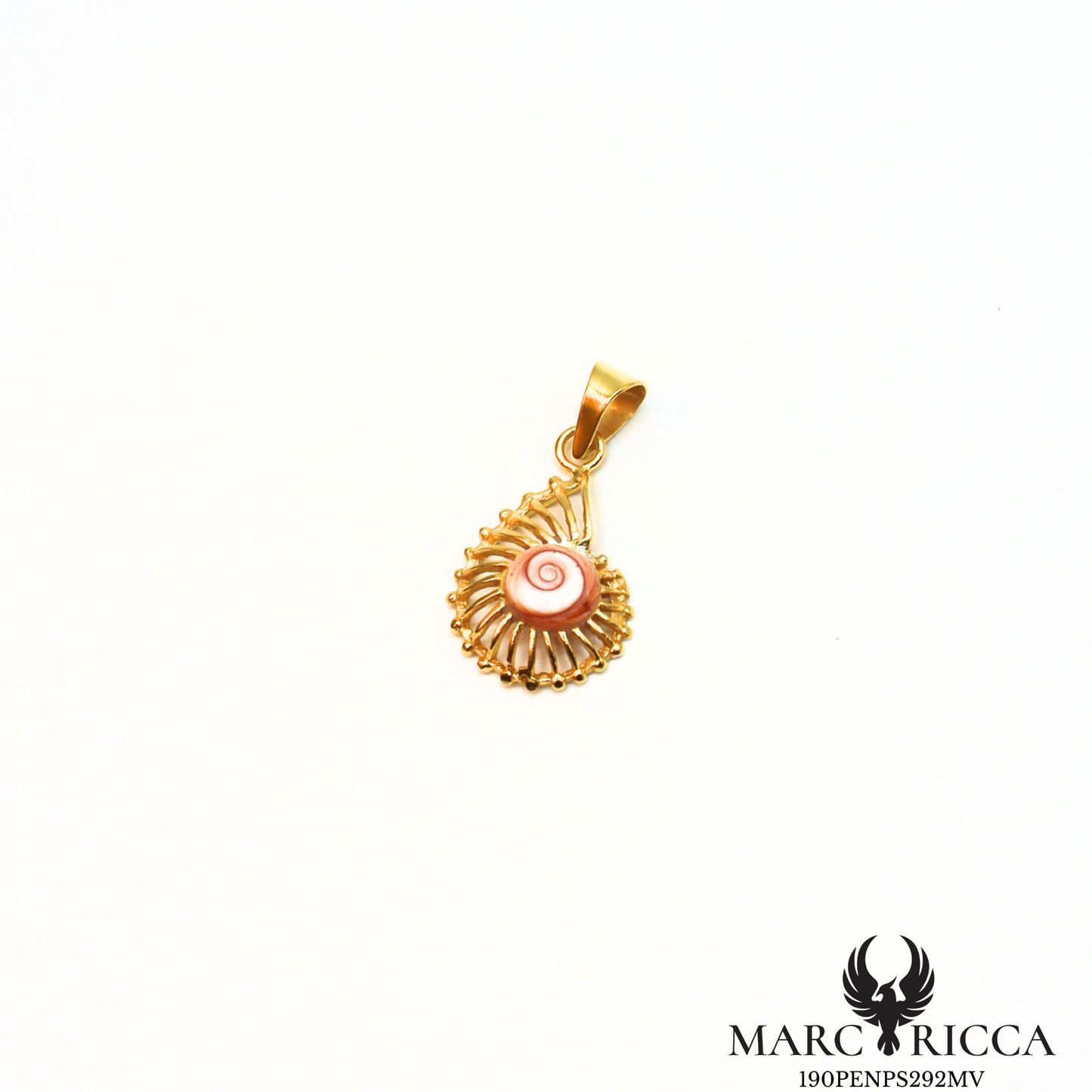 Pendentif coquillage œil de Sainte Lucie en argent ou vermeil